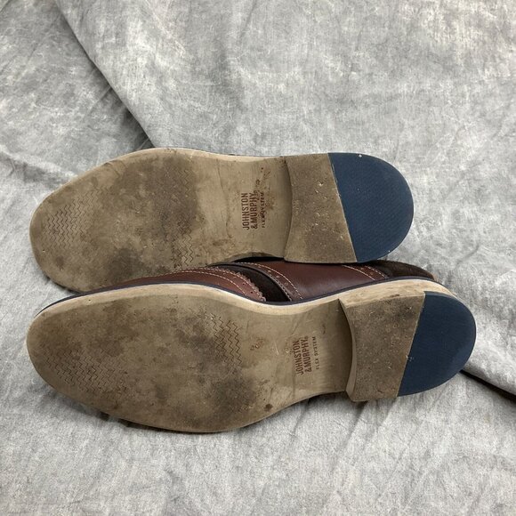 Johnston & Murphy Men 11 M Brown Leather Suede Oxford Lace Shoes Flex System - Picture 8 of 10